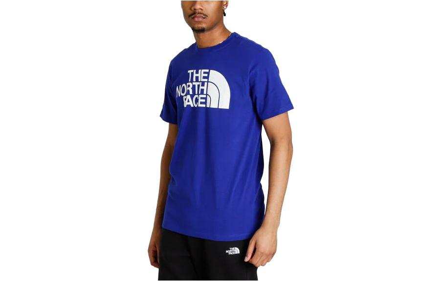 THE NORTH FACE T Shirts Men's Blue Crew Neck Moderate Straight Fit