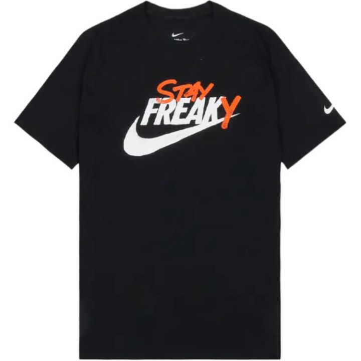 Nike Nike T Shirts Men's Black Crew Neck Moderate Straight Fit