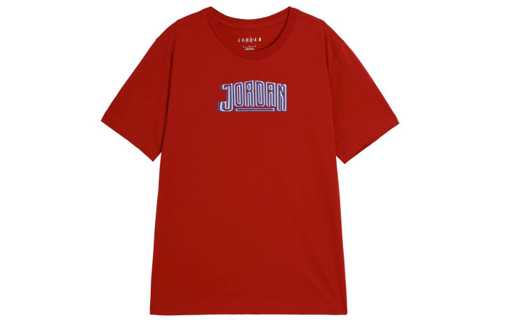 Jordan Jordan Sport T Shirts Men's Red Crew Neck Moderate Straight Fit
