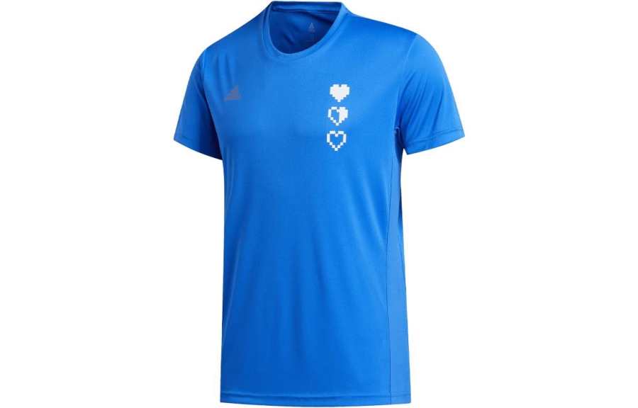 Adidas Adidas T Shirts Men's Blue Crew Neck Moderate Straight Fit