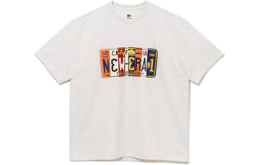 New Era T Shirts Unisex Oat Crew Neck Moderate Straight Fit