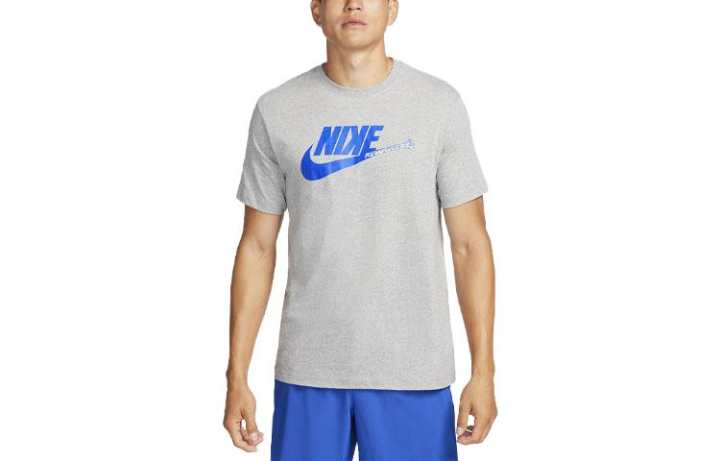 Nike Nike T Shirts Men's Dark Gray Crew Neck Moderate Straight Fit