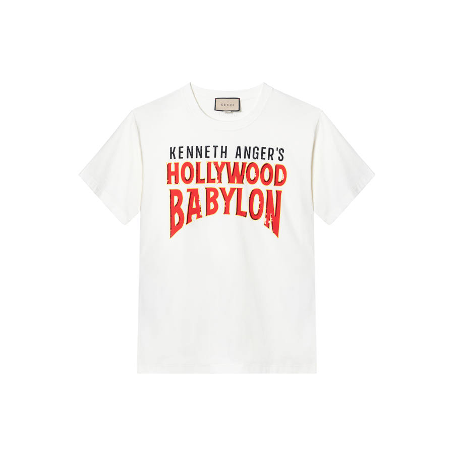 GUCCI Letter Pattern Print Cotton Short Sleeved SS23 T Shirt Men's White