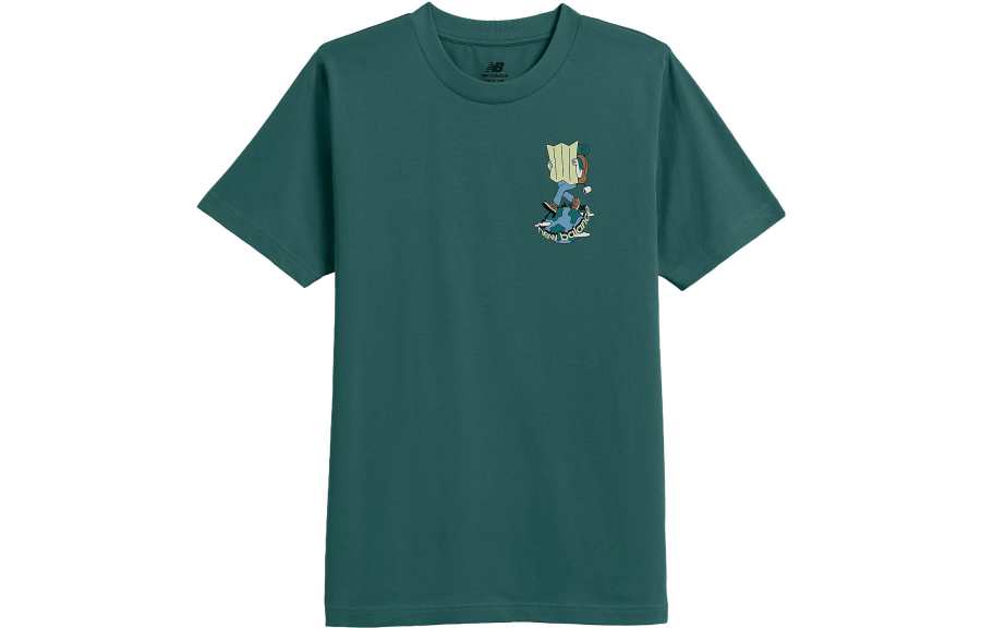 New Balance New Balance T Shirts Men's Green Crew Neck Moderate Straight Fit
