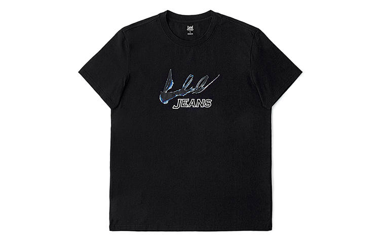 Lee T Shirts Men's Black Crew Neck Moderate Straight Fit