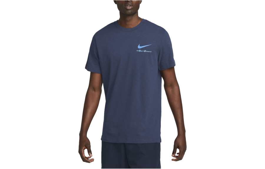 Nike Nike T Shirts Men's Marine Blue Crew Neck Moderate Straight Fit