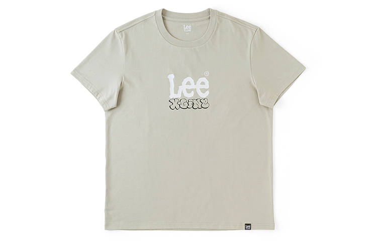 Lee T Shirts Men's Oyster White Crew Neck Moderate Straight Fit