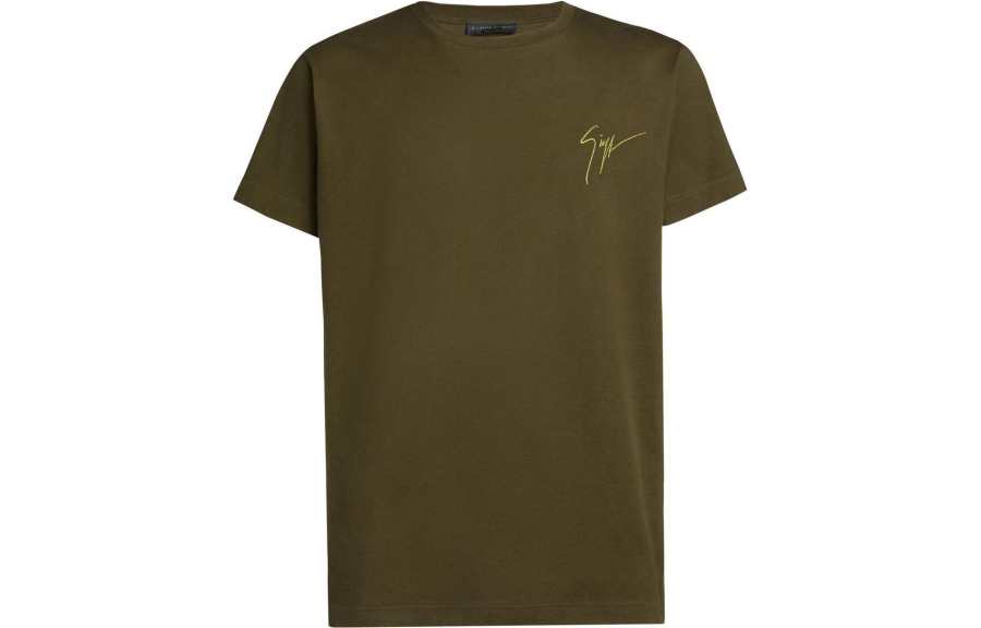 Giuseppe Zanotti T Shirts Men's Brown Crew Neck Moderate Straight Fit