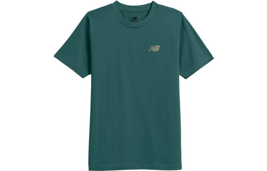 New Balance New Balance T Shirts Men's Green Crew Neck Moderate Straight Fit