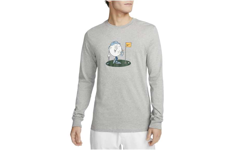 Nike Nike T Shirts Men's Gray Crew Neck Moderate Straight Fit