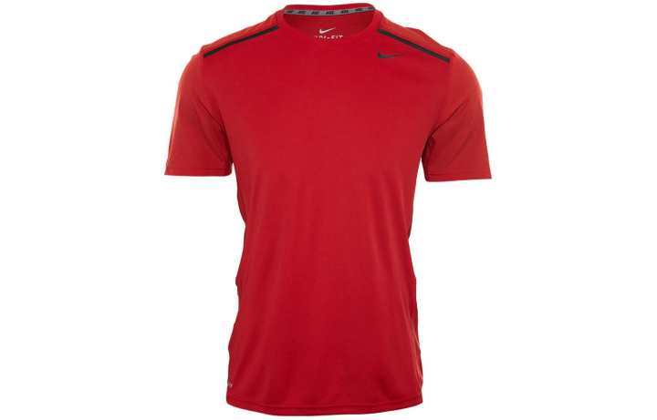 Nike Nike T Shirts Men's Red Crew Neck Moderate Straight Fit