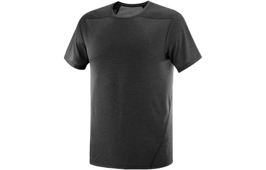 SALOMON T Shirts Men's Black Crew Neck Moderate