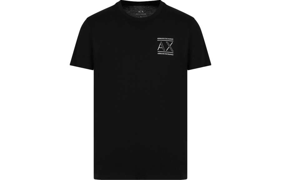 ARMANI EXCHANGE ARMANI EXCHANGEAE Slim Fit Mercerized Jersey Cotton Logo T Shirt T Shirt Men's Black
