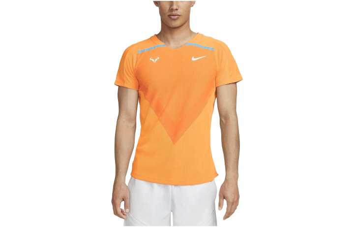Nike Nike T Shirts Men's Orange V Neck Moderate Straight Fit