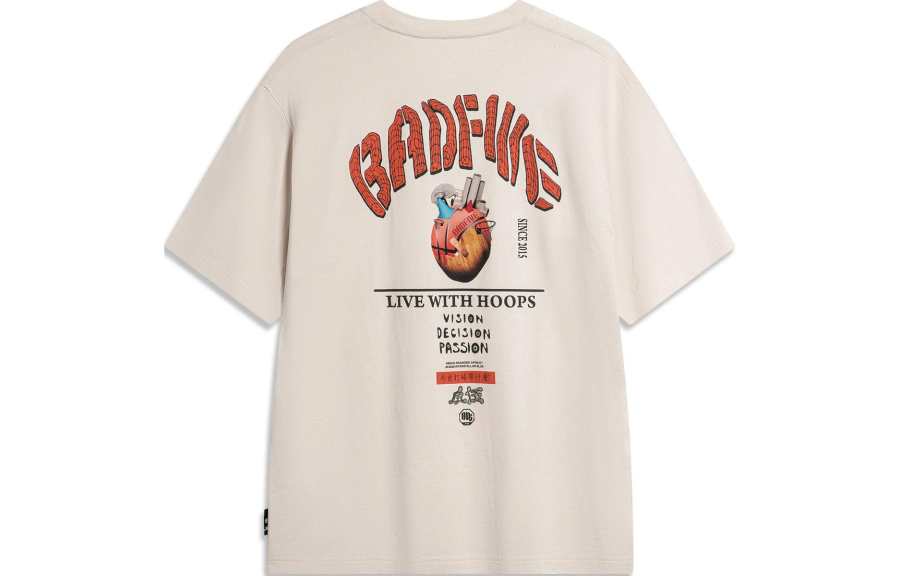 Li-Ning Li Ning BADFIVE T Shirt Men's Sand Gravel Gray