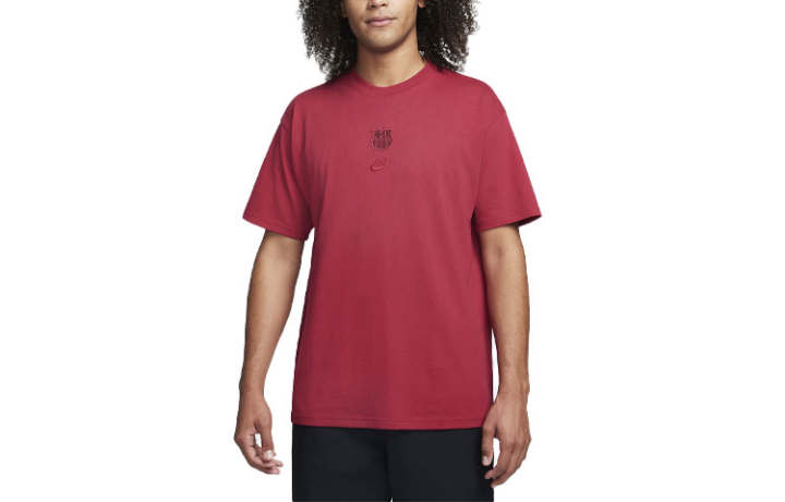 Nike Nike T Shirts Men's Red Crew Neck Moderate Straight Fit
