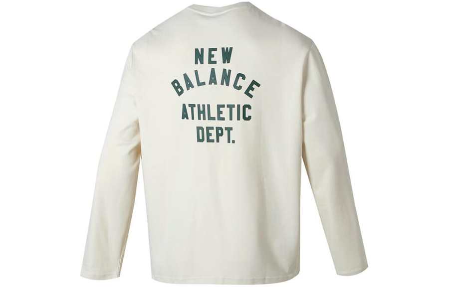 New Balance New Balance T Shirts Men's Ecru Crew Neck Moderate Straight Fit