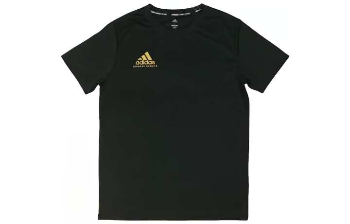 Adidas Adidas T Shirts Men's Black Base Gold Logo Crew Neck Moderate