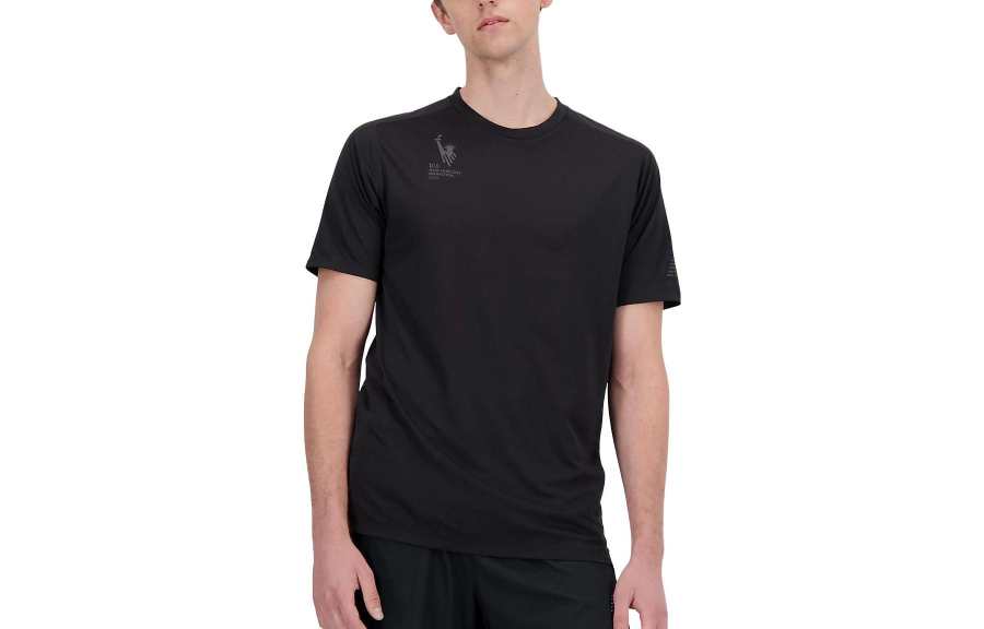 New Balance New Balance T Shirts Men's Black Crew Neck Moderate Straight Fit