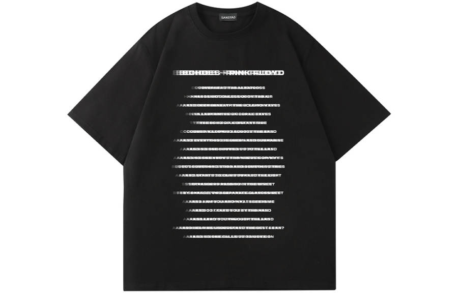 SANSYAS T Shirts Unisex Black Crew Neck Moderate Straight Fit