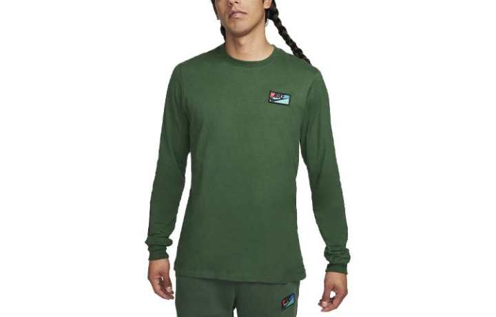Nike Nike T Shirts Men's Green Crew Neck Moderate Straight Fit