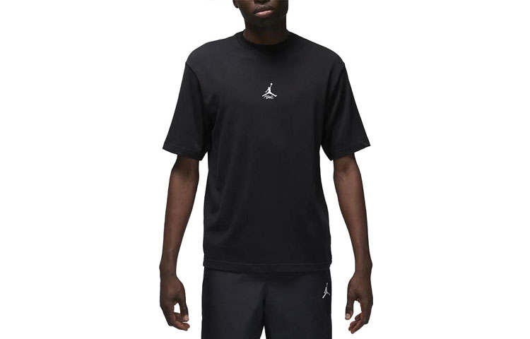 Jordan Jordan T Shirts Men's Black Crew Neck Moderate Straight Fit