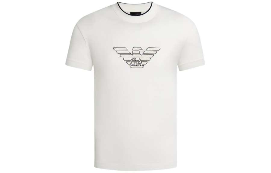 EMPORIO ARMANI Logo Embroidered Crewneck T Shirt