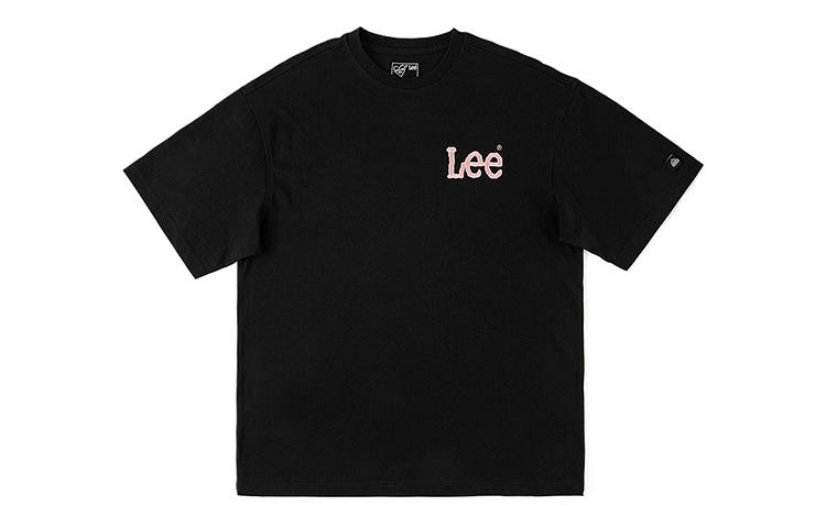 Lee T Shirts Unisex Black Crew Neck Moderate Straight Fit