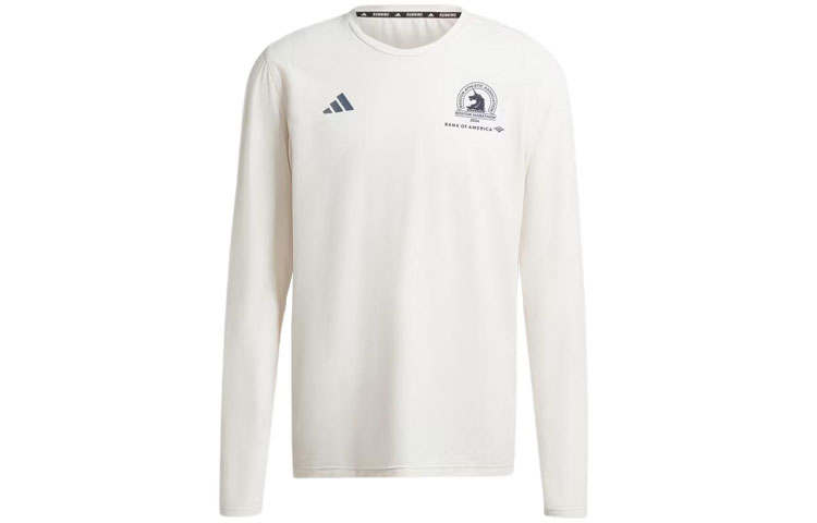 Adidas Adidas Boston Marathon 2024 Own The Run Long Sleeve Tee T Shirt Men's Ecru