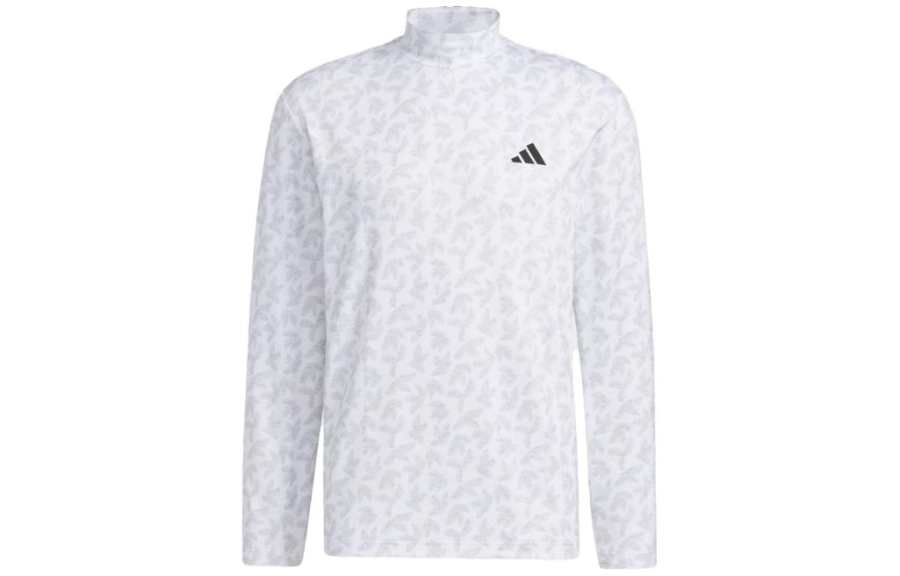 Adidas Adidas T Shirts Men's White Half Turtleneck Moderate Straight Fit