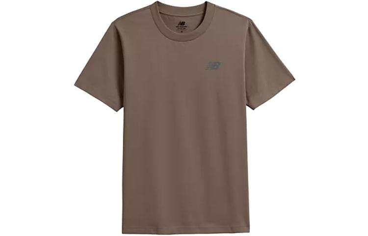 New Balance New Balance T Shirts Men's Brown Crew Neck Moderate Straight Fit