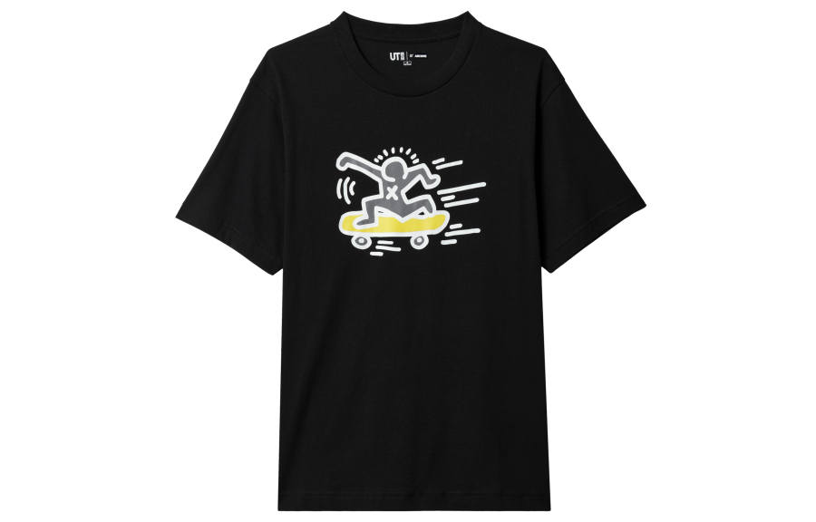UNIQLO T Shirts Unisex 09 Black Crew Neck Moderate
