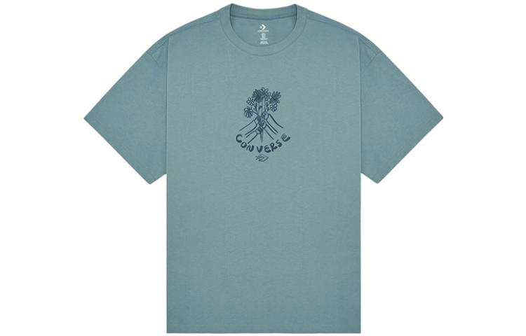 Converse FLOWER FRIENDS T Shirt Men's Peacock Blue