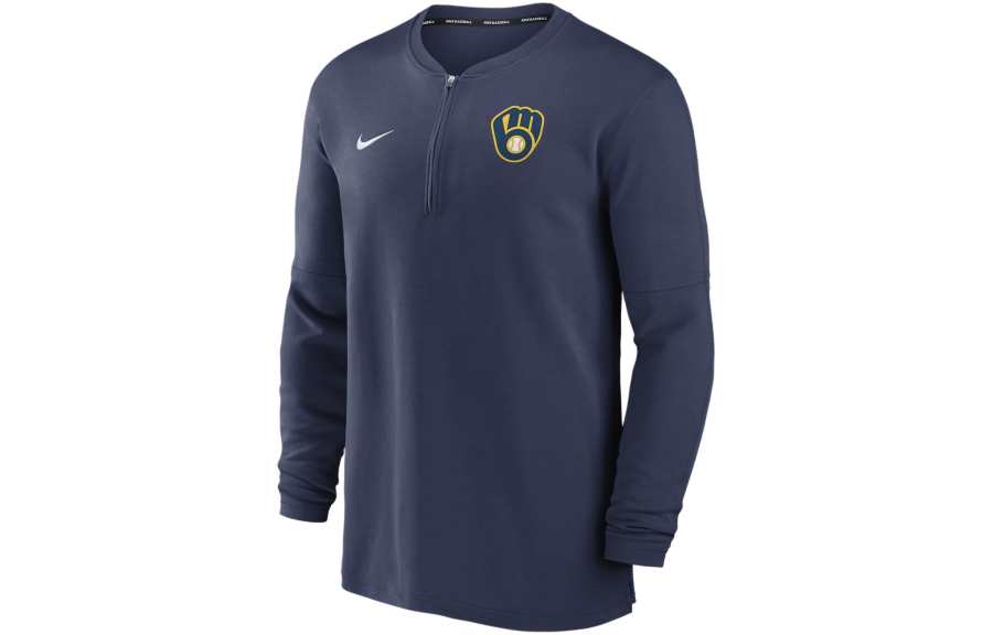 Nike Nike Milwaukee Brewers Authentic Collection Game Time Men's Nike Dri FIT Mlb 1/2 Zip Long Sleeve Top