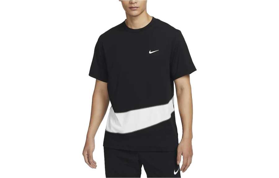 Nike Nike T Shirts Men's Black/White Crew Neck Moderate Straight Fit