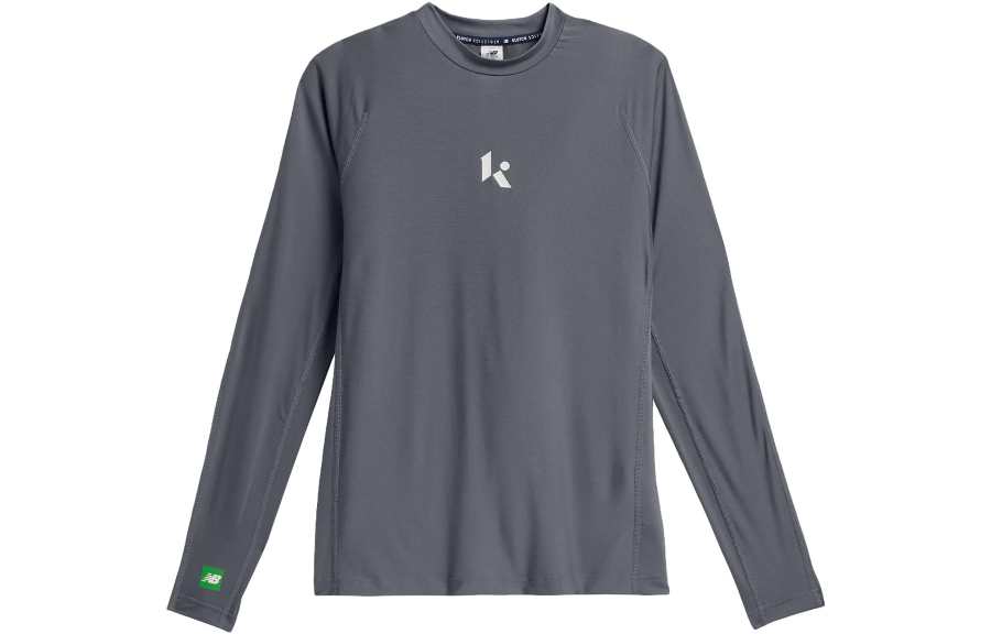 New Balance New Balance T Shirts Men's Gray Crew Neck Moderate Straight Fit