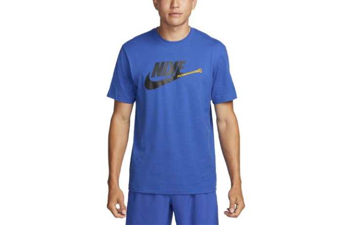 Nike Nike T Shirts Men's Blue Crew Neck Moderate Straight Fit