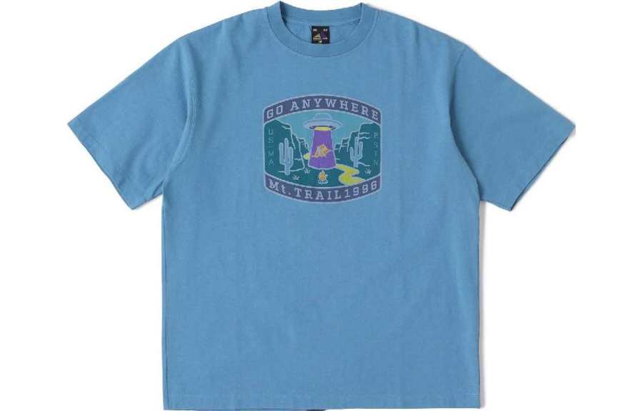 New Balance New Balance T Shirts Men's Blue Crew Neck Moderate Straight Fit