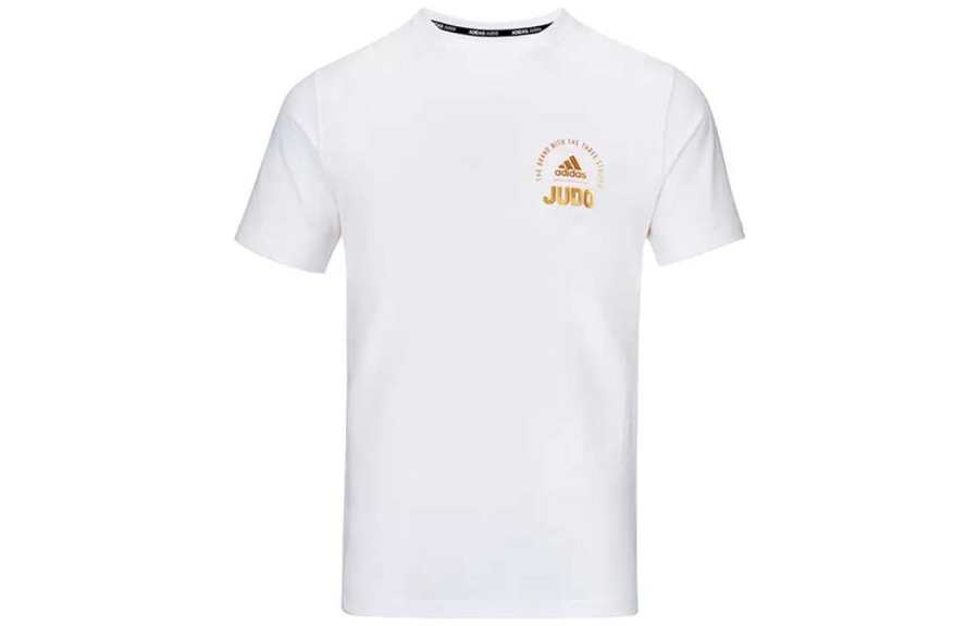 Adidas Adidas T Shirt Men's White With Gold Logo Small Logo