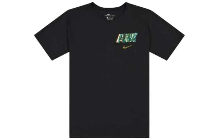 Nike Nike T Shirts Men's Black Crew Neck Moderate Straight Fit