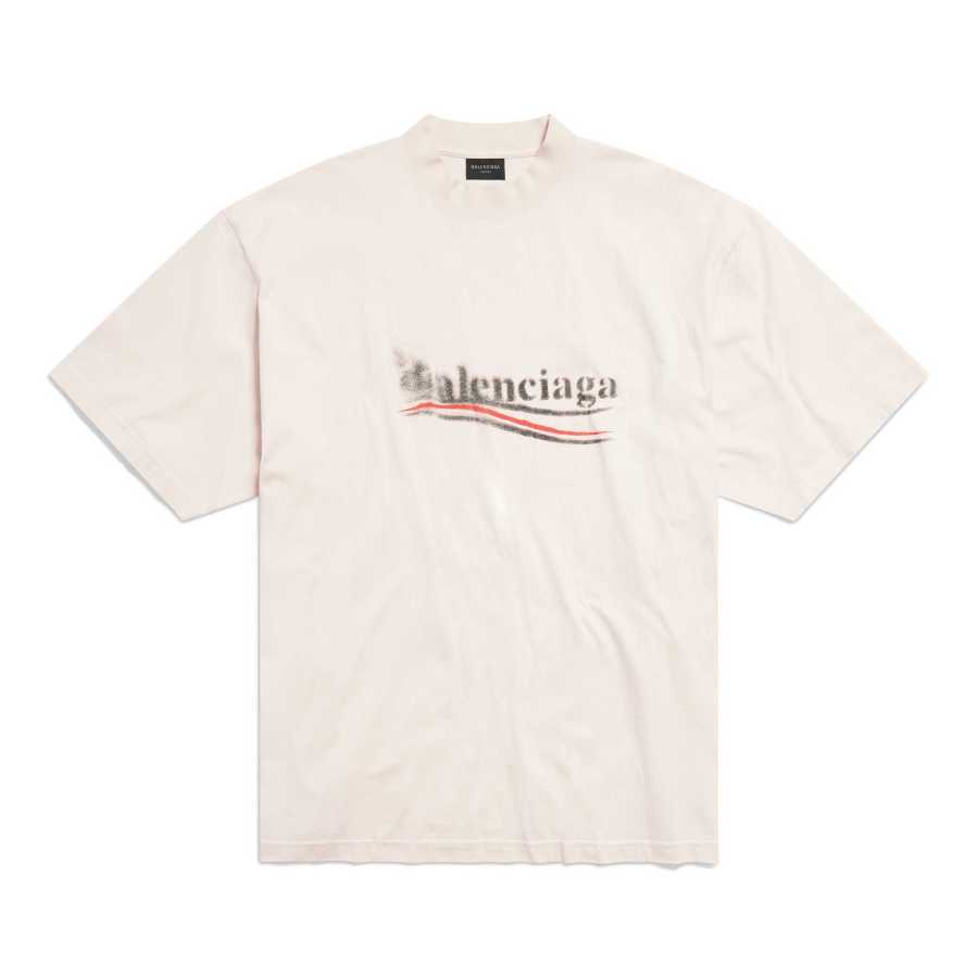 Balenciaga SS24 T Shirt Regular Fit Unisex Gray White