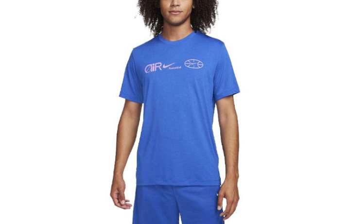 Nike Nike T Shirts Men's Blue Crew Neck Moderate Straight Fit