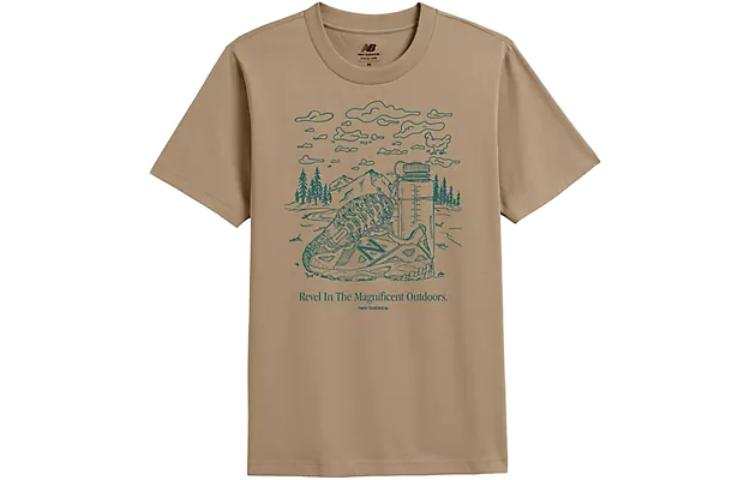 New Balance New Balance 1982 Run Club T Shirts Men's Brown Crew Neck Moderate
