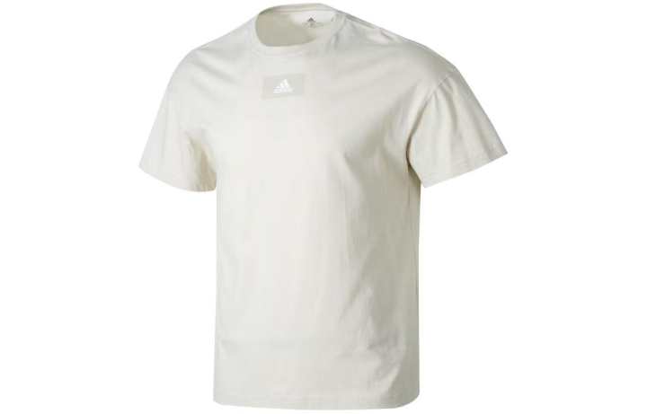 Adidas Adidas T Shirts Men's Ecru Crew Neck Moderate Straight Fit