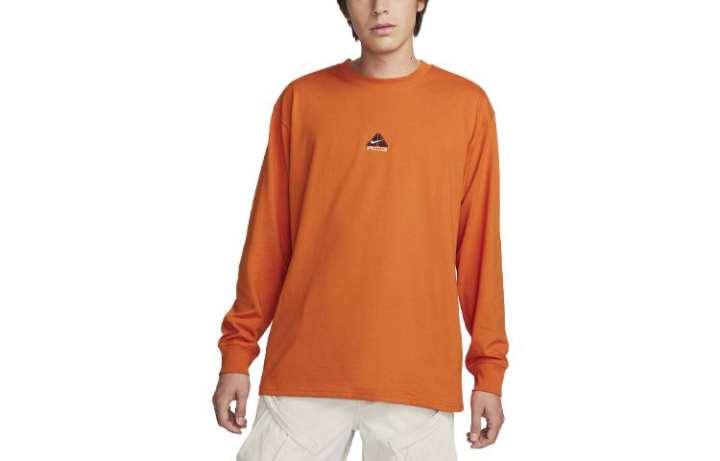 Nike Nike ACG T Shirts Men's Orange Crew Neck Moderate Straight Fit