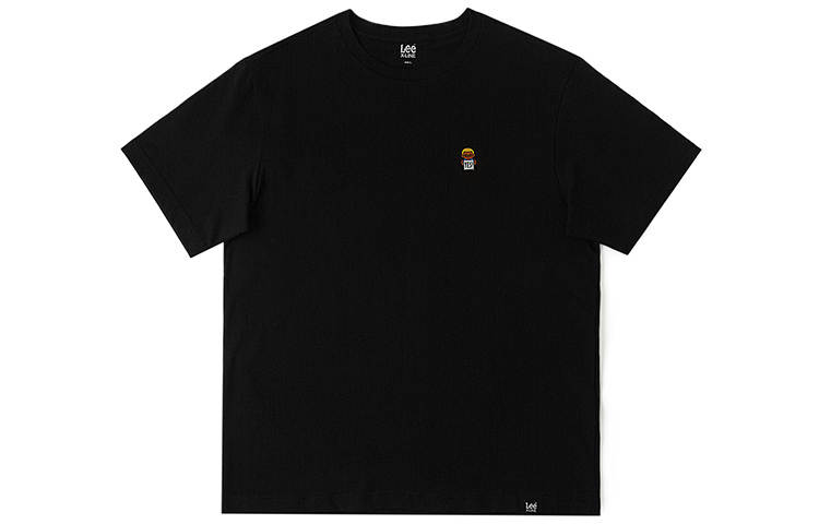 Lee T Shirts Unisex Black Crew Neck Moderate Straight Fit