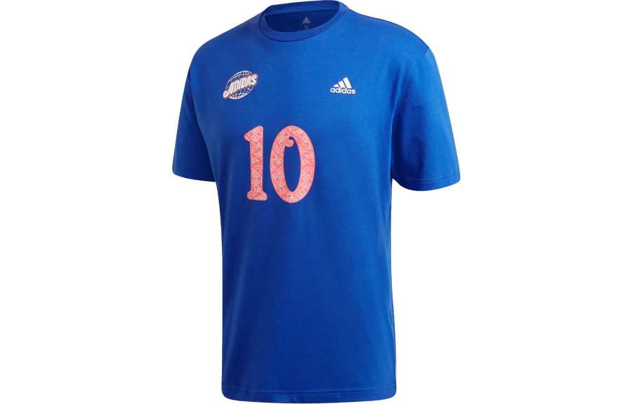 Adidas Adidas T Shirts Men's Blue Crew Neck Moderate Straight Fit