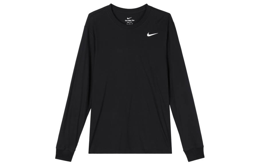 Nike Nike T Shirts Men's Black Crew Neck Moderate Straight Fit