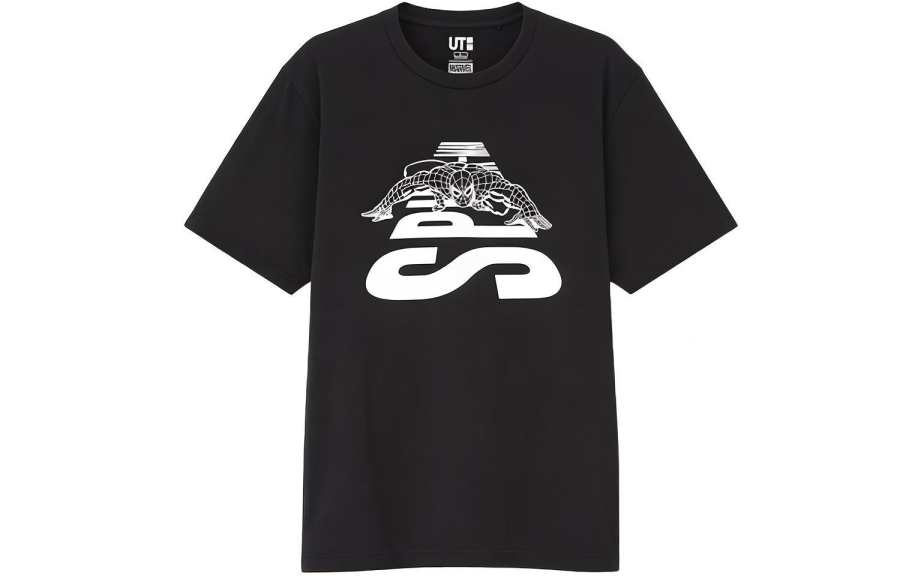 UNIQLO T Shirts Unisex Black Crew Neck Moderate