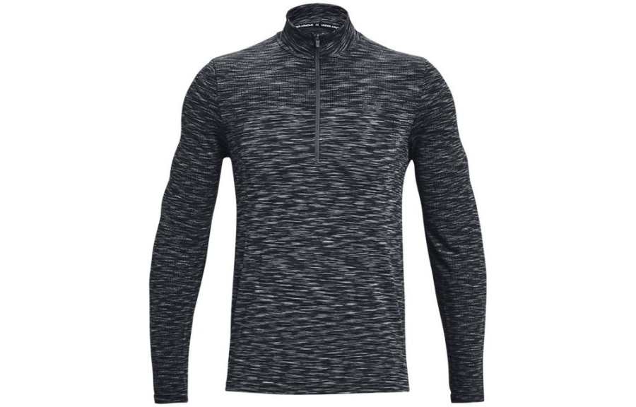 Under Armour Seamless T Shirts Men's Gray Stand Collar Moderate Straight Fit